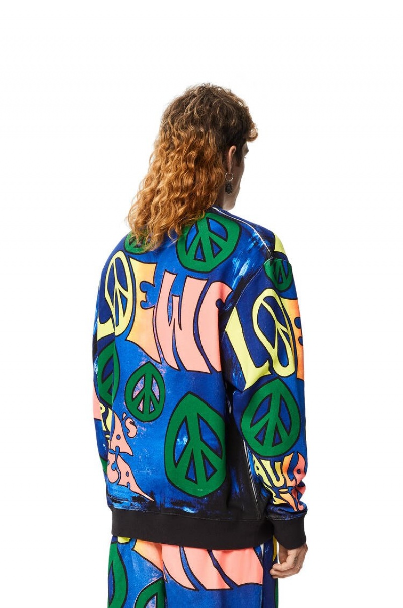 Sudaderas Loewe Paula's peace print sweatshirt in cotton Hombre Multicolor | 160VEODTW