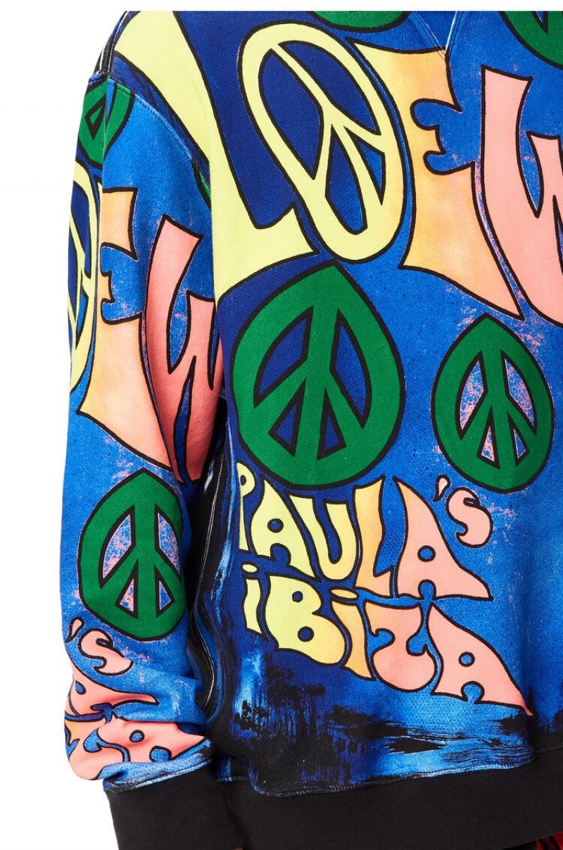 Sudaderas Loewe Paula's peace print sweatshirt in cotton Hombre Multicolor | 160VEODTW