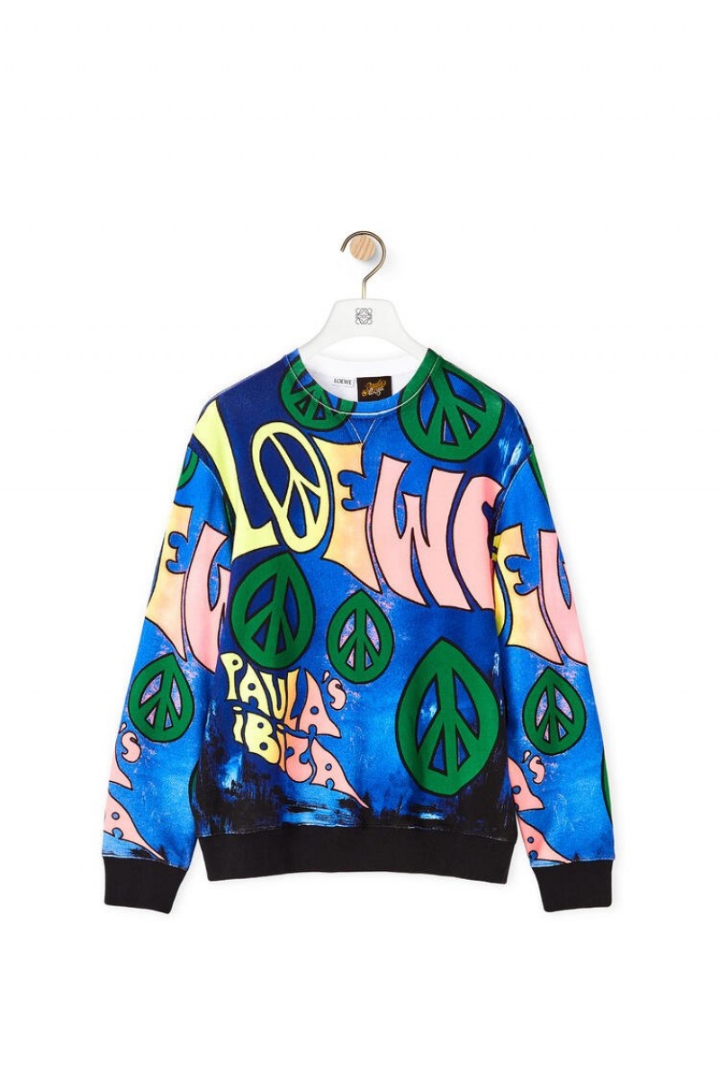 Sudaderas Loewe Paula's peace print sweatshirt in cotton Hombre Multicolor | 160VEODTW