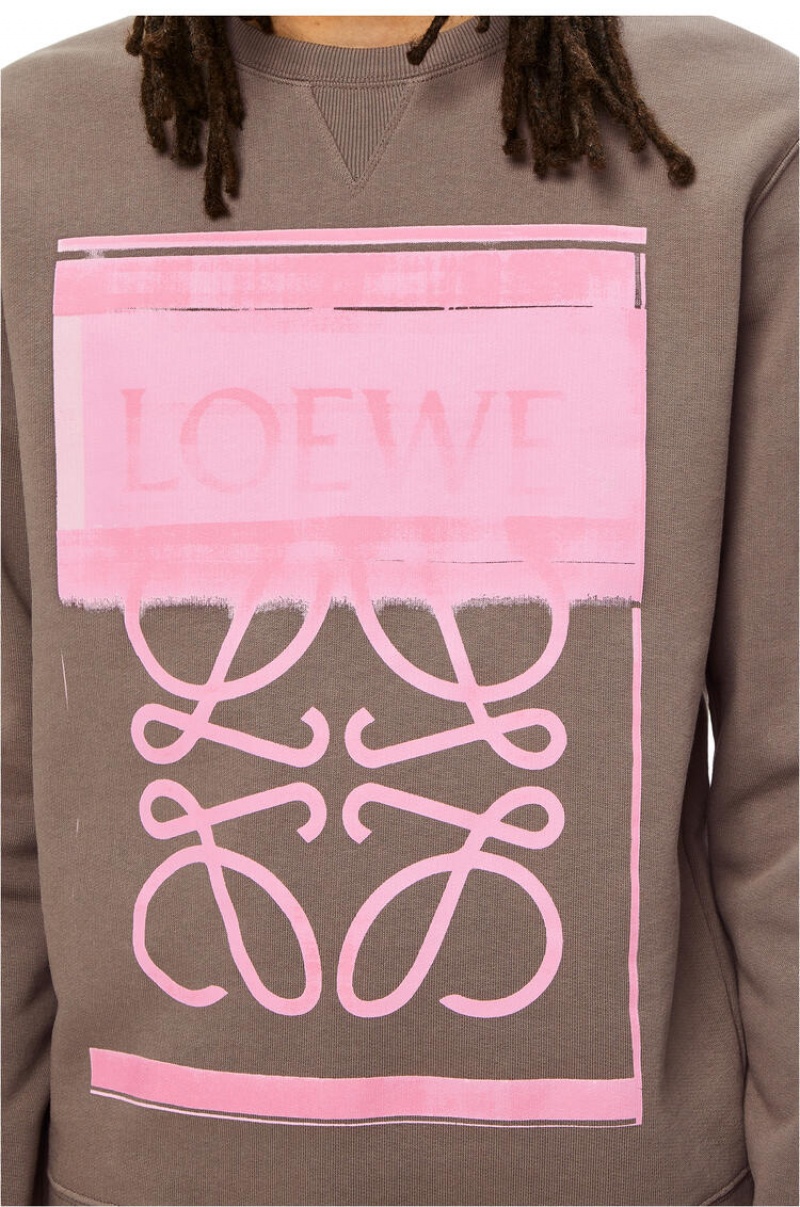 Sudaderas Loewe Photocopy Anagram sweatshirt in cotton Hombre Gris | 651ICWMPN