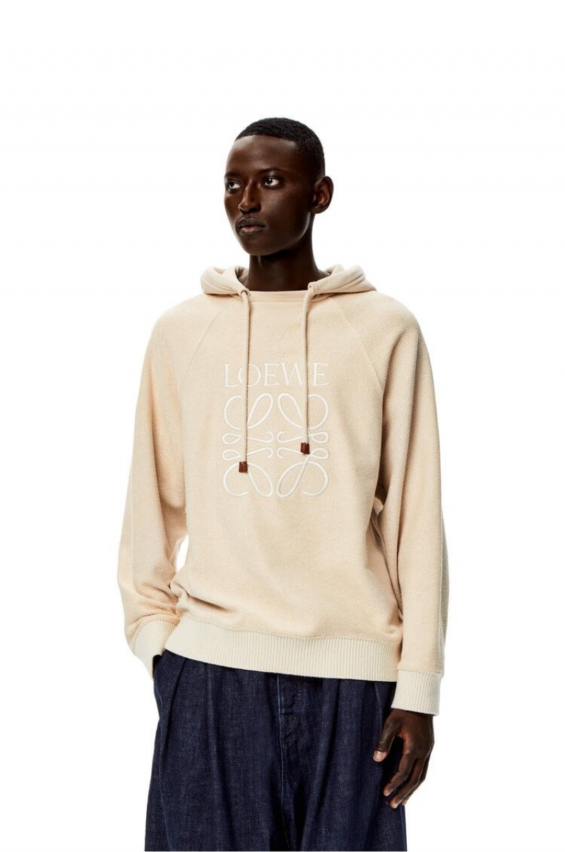 Sudaderas Loewe Reverse Anagram hoodie in cotton Hombre Ecru | 913PMEWYL