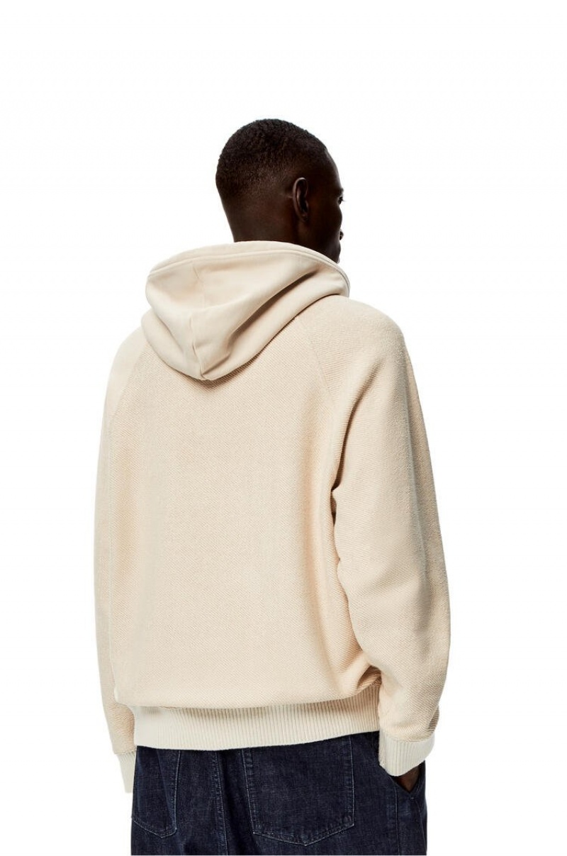 Sudaderas Loewe Reverse Anagram hoodie in cotton Hombre Ecru | 913PMEWYL