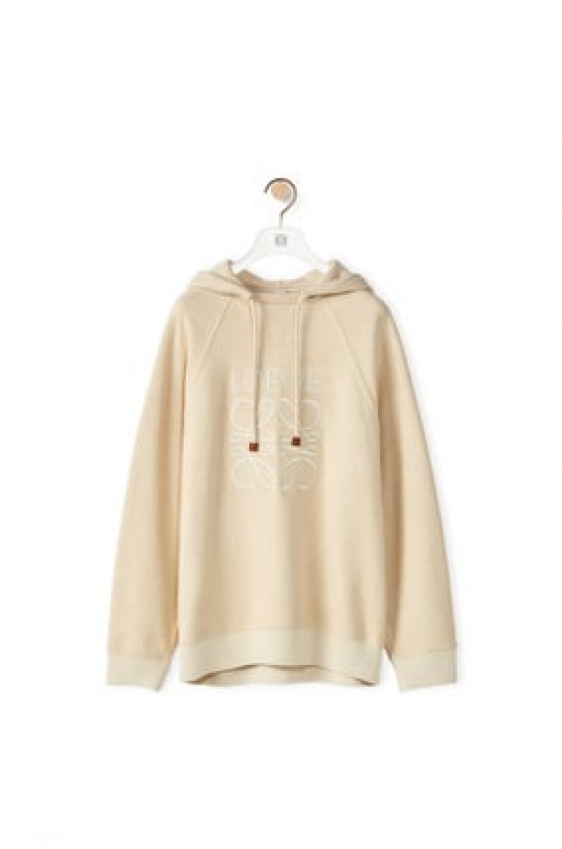 Sudaderas Loewe Reverse Anagram hoodie in cotton Hombre Ecru | 913PMEWYL