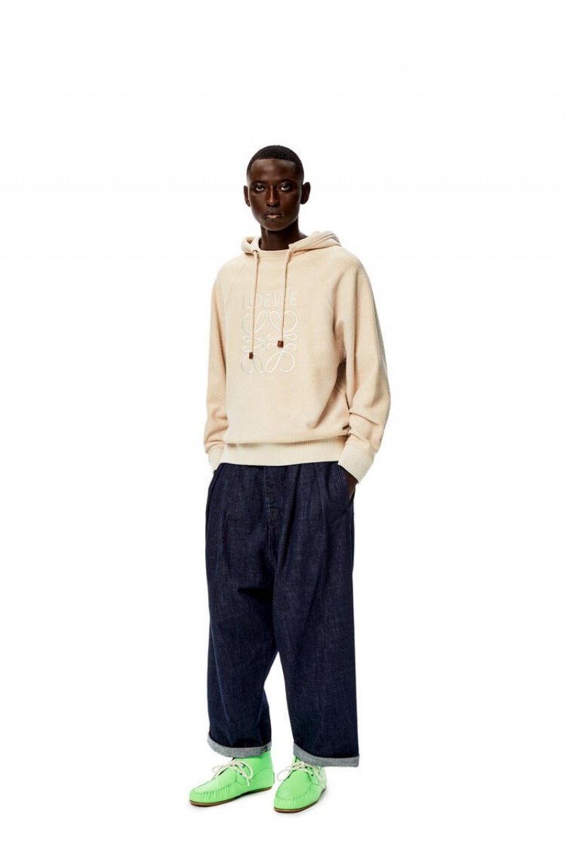 Sudaderas Loewe Reverse Anagram hoodie in cotton Hombre Ecru | 913PMEWYL