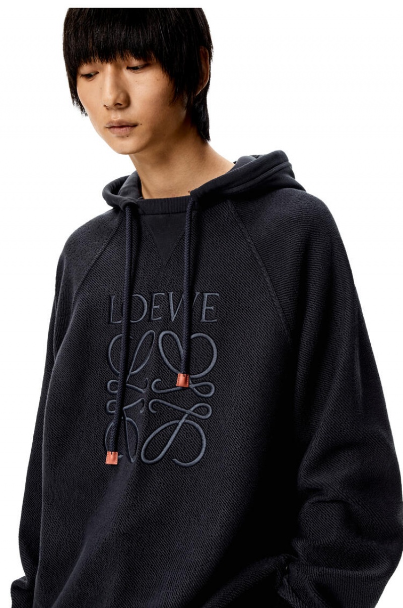 Sudaderas Loewe Reverse Anagram hoodie in cotton Hombre Azul Marino Oscuro | 543URBJAH