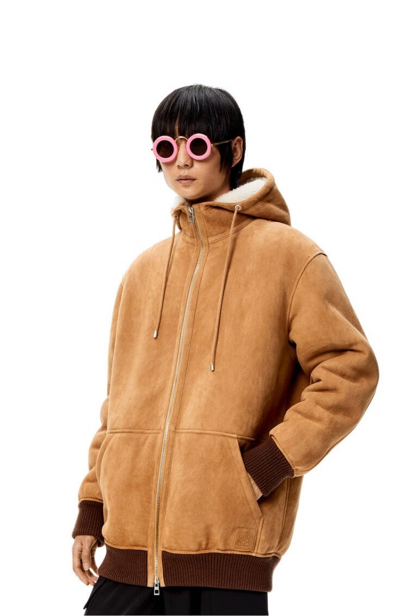 Sudaderas Loewe Zip up hoodie in shearling Hombre Blancas | 184SYDXQM