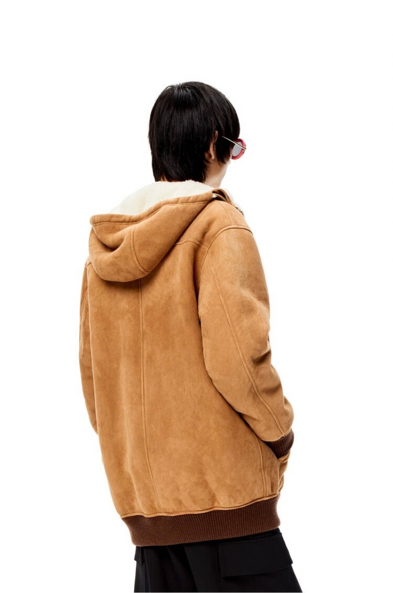 Sudaderas Loewe Zip up hoodie in shearling Hombre Blancas | 184SYDXQM