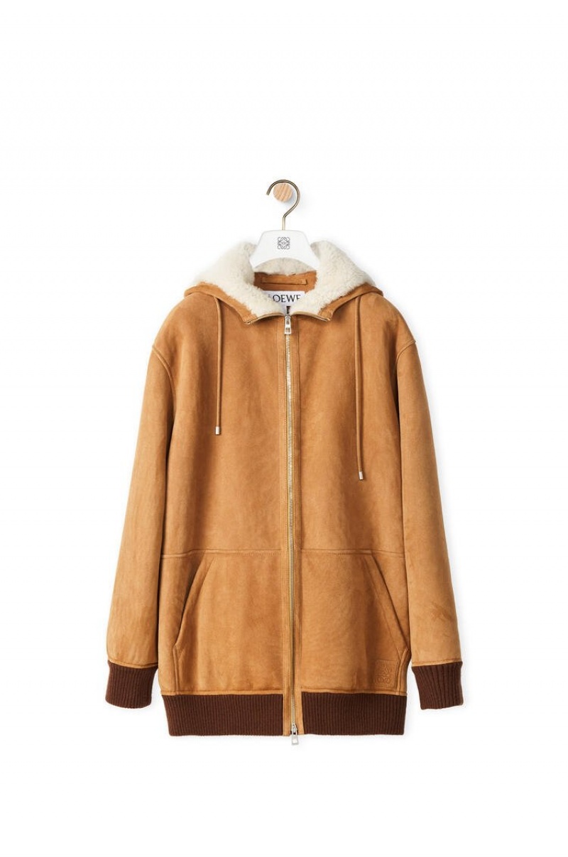 Sudaderas Loewe Zip up hoodie in shearling Hombre Blancas | 184SYDXQM