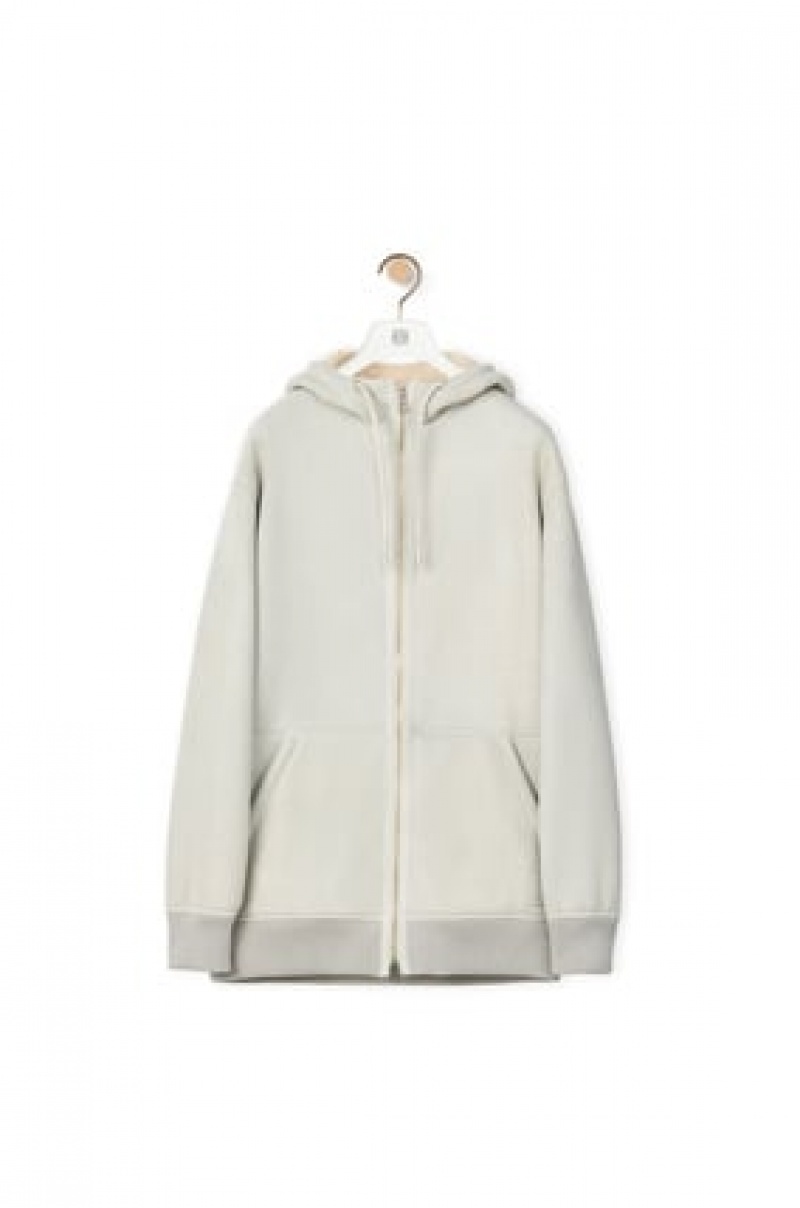 Sudaderas Loewe Zip-up hoodie shearling Hombre Blancas | 721TYXKEQ