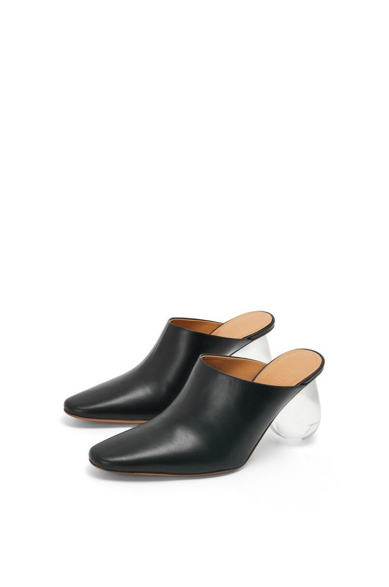 Tacones Loewe Drop heel mule in calfskin Mujer Negras | 350QFOMLH