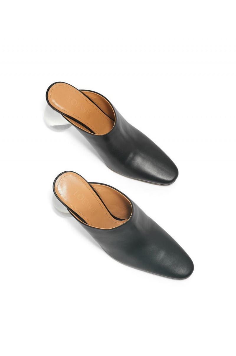 Tacones Loewe Drop heel mule in calfskin Mujer Negras | 350QFOMLH