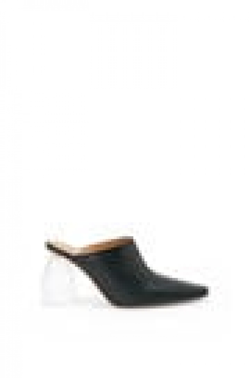 Tacones Loewe Drop heel mule in calfskin Mujer Negras | 350QFOMLH