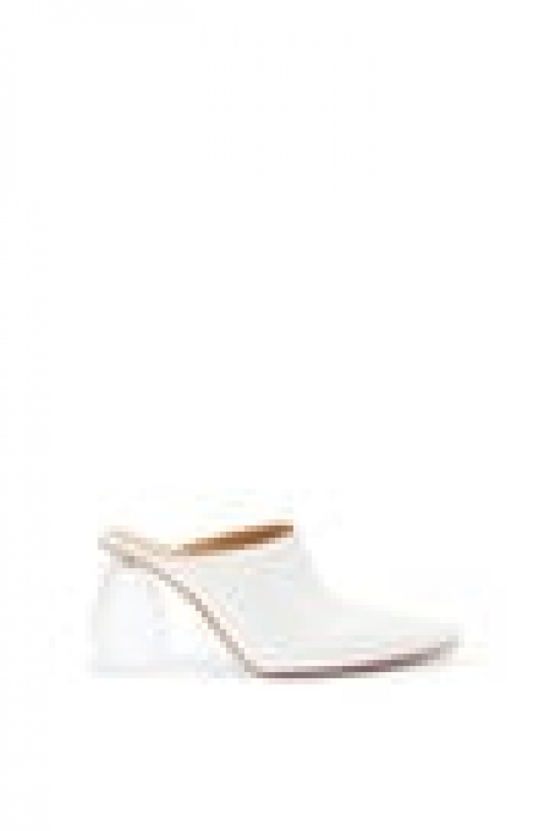 Tacones Loewe Drop heel mule in calfskin Mujer Blancas | 954MYJNWR