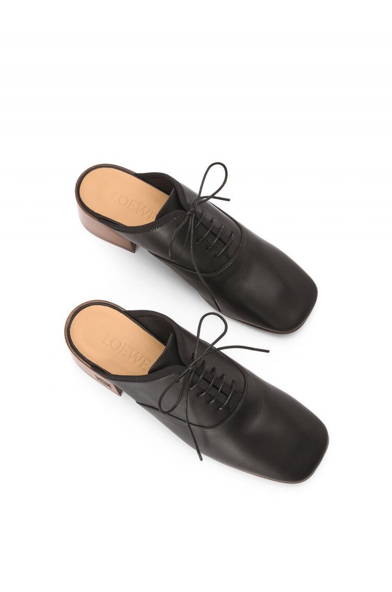 Tacones Loewe Slip on soft derby in lambskin Mujer Negras | 756KYVUGM