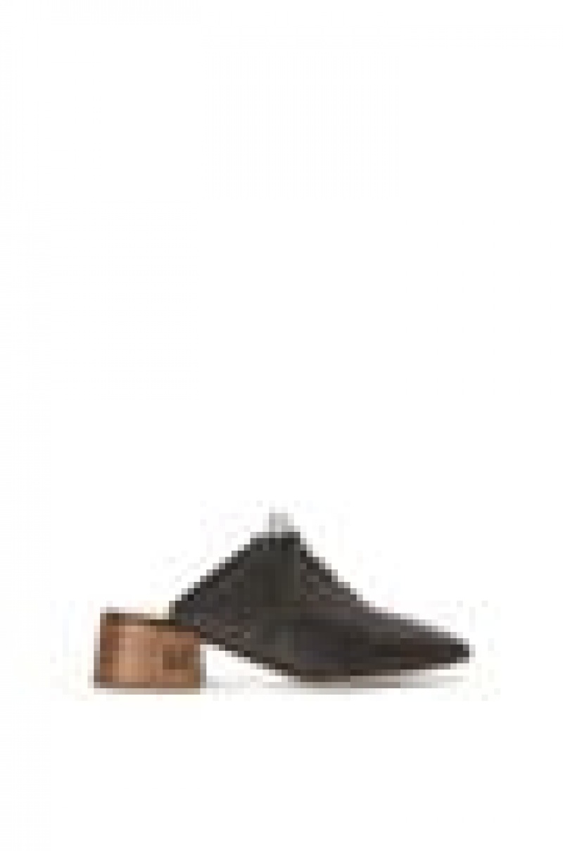 Tacones Loewe Slip on soft derby in lambskin Mujer Negras | 756KYVUGM