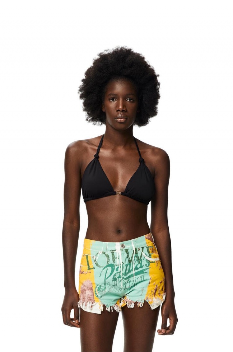 Tops Loewe Anagram bikini top in polyamide and elastane Mujer Negras | 921ZESGCD