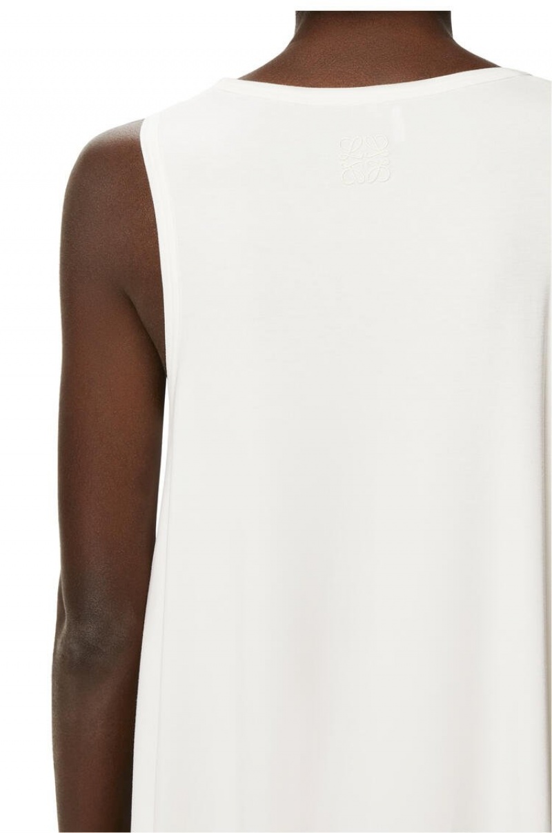 Tops Loewe Asymmetric tank top in viscose Mujer Blancas | 098OQXWBY