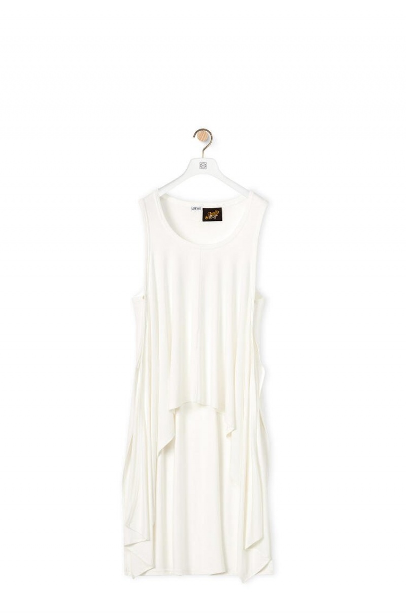 Tops Loewe Asymmetric tank top in viscose Mujer Blancas | 098OQXWBY