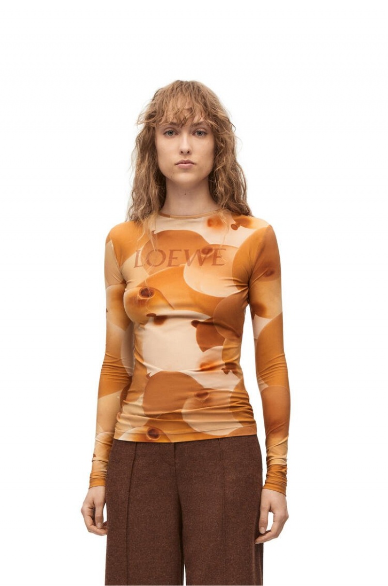 Tops Loewe Balloon print top in technical jersey Mujer Multicolor | 723FMQKSN