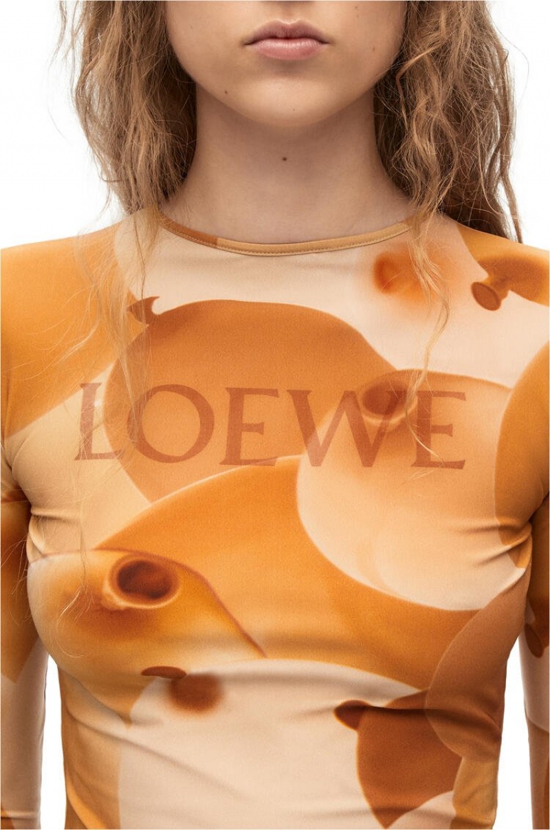 Tops Loewe Balloon print top in technical jersey Mujer Multicolor | 723FMQKSN