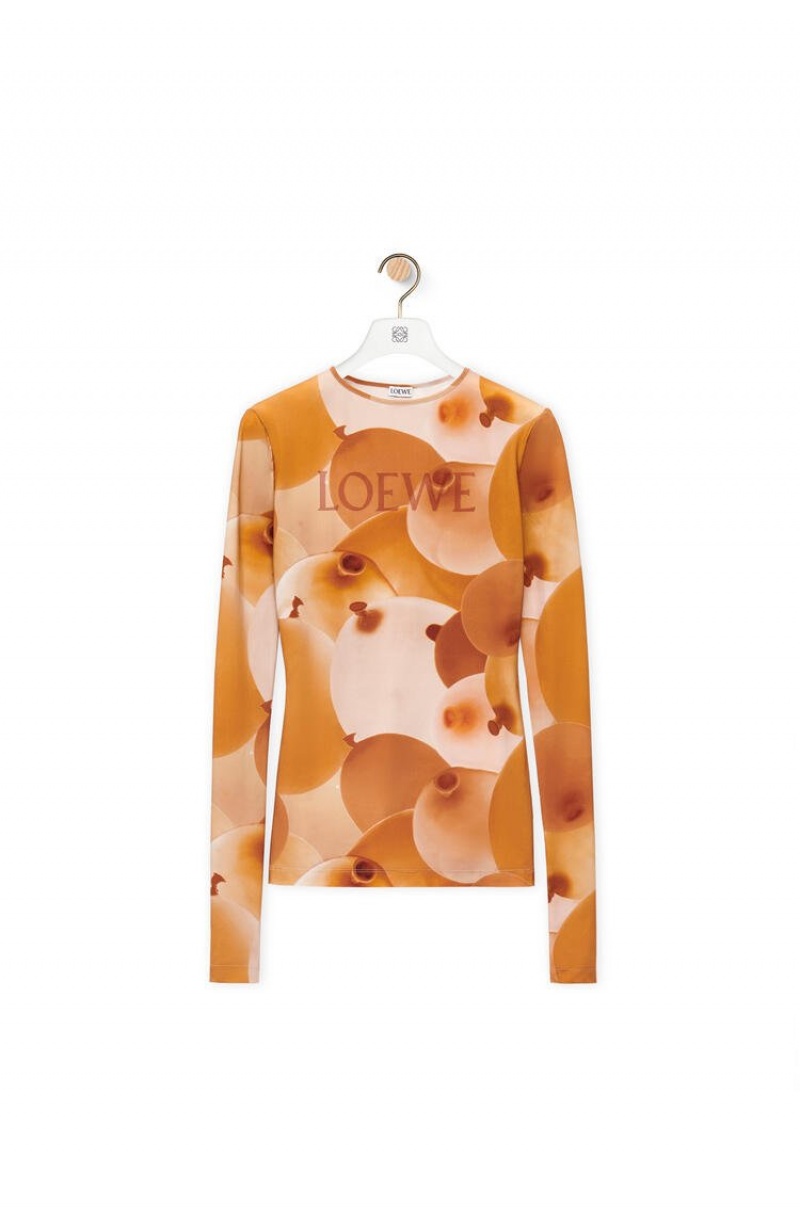 Tops Loewe Balloon print top in technical jersey Mujer Multicolor | 723FMQKSN