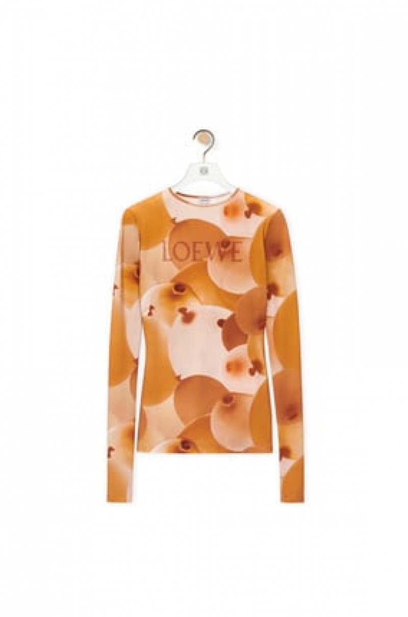 Tops Loewe Balloon print top in technical jersey Mujer Multicolor | 723FMQKSN