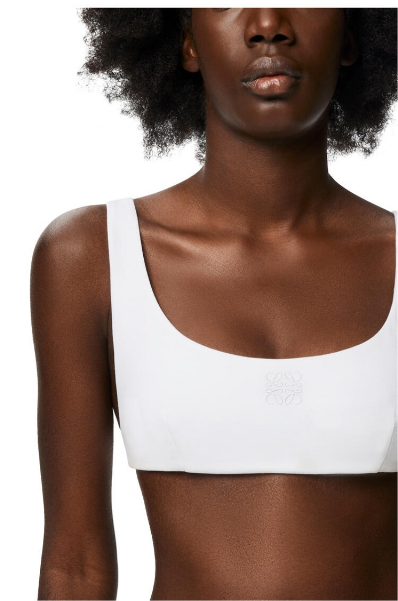 Tops Loewe Bra top in cotton Mujer Blancas | 730MJKREI