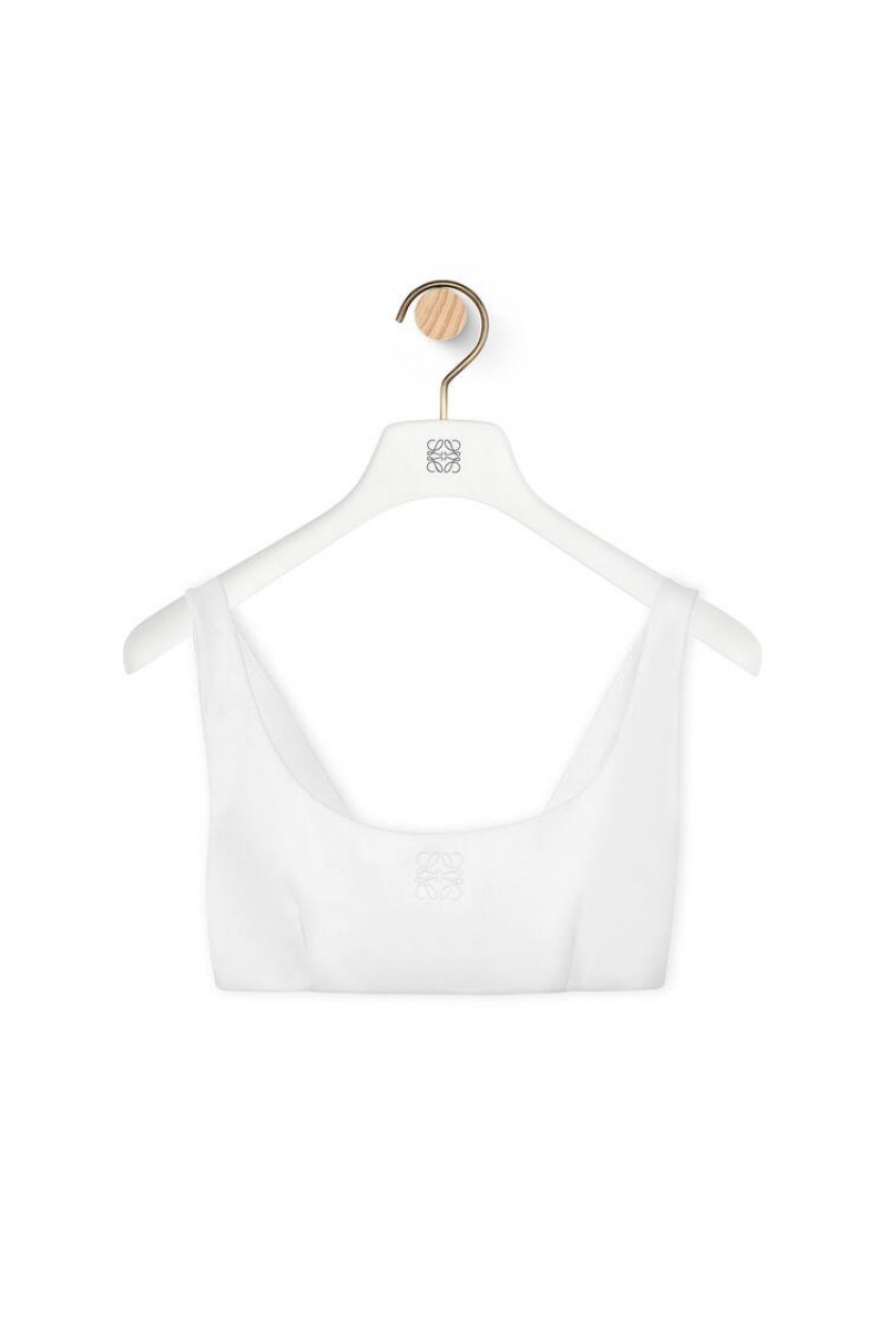 Tops Loewe Bra top in cotton Mujer Blancas | 730MJKREI