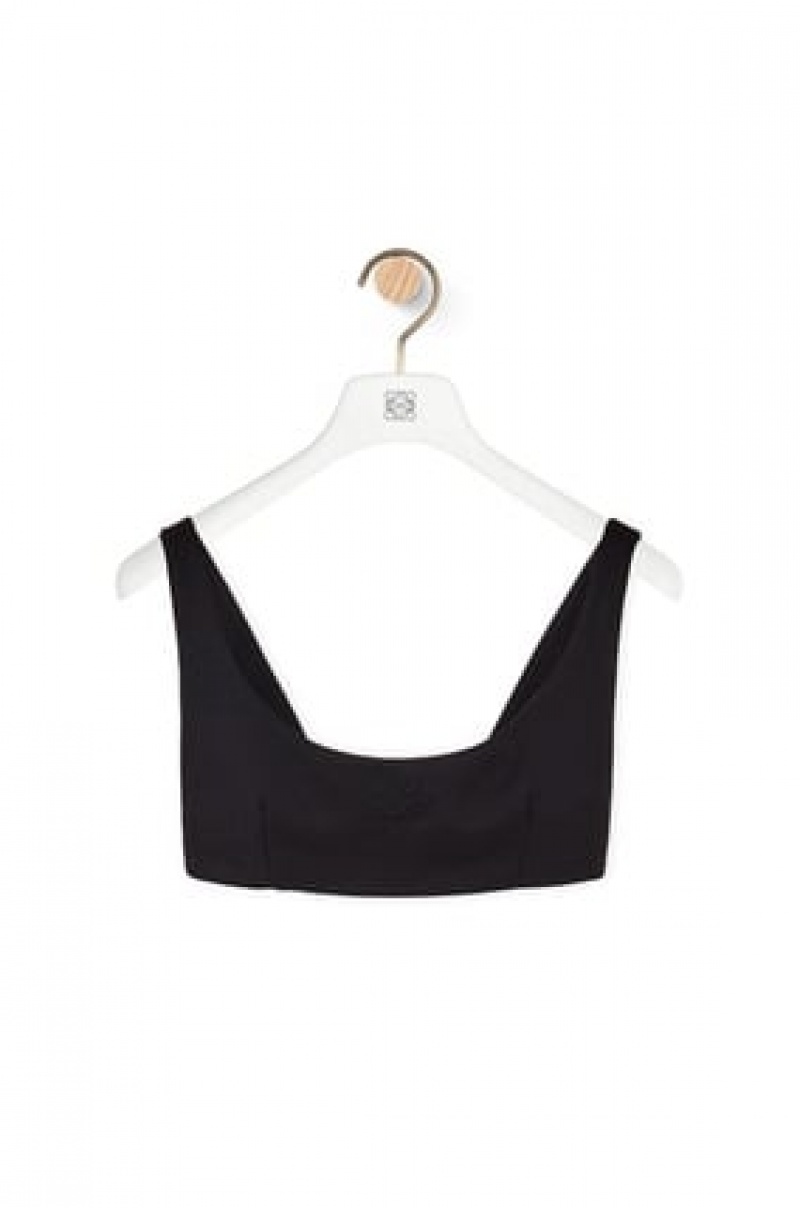 Tops Loewe Bra top in cotton Mujer Negras | 298IQKYWC