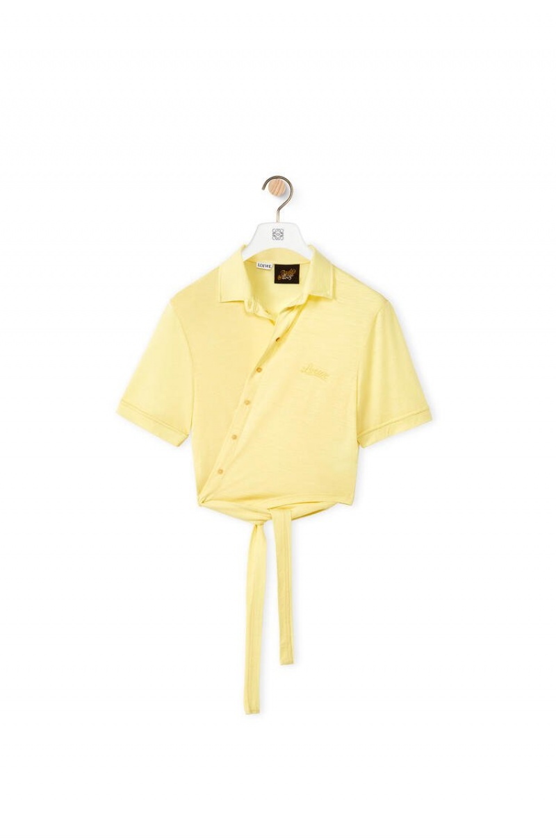 Tops Loewe Cropped top in wool Mujer Amarillo | 942TLQJXB