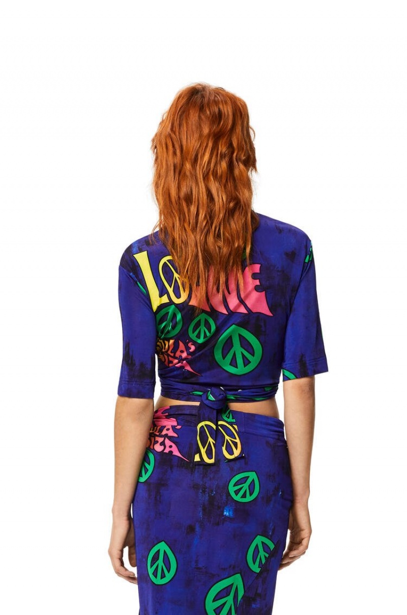 Tops Loewe LOEWE peace cropped top in viscose Mujer Multicolor | 230EWXVNQ