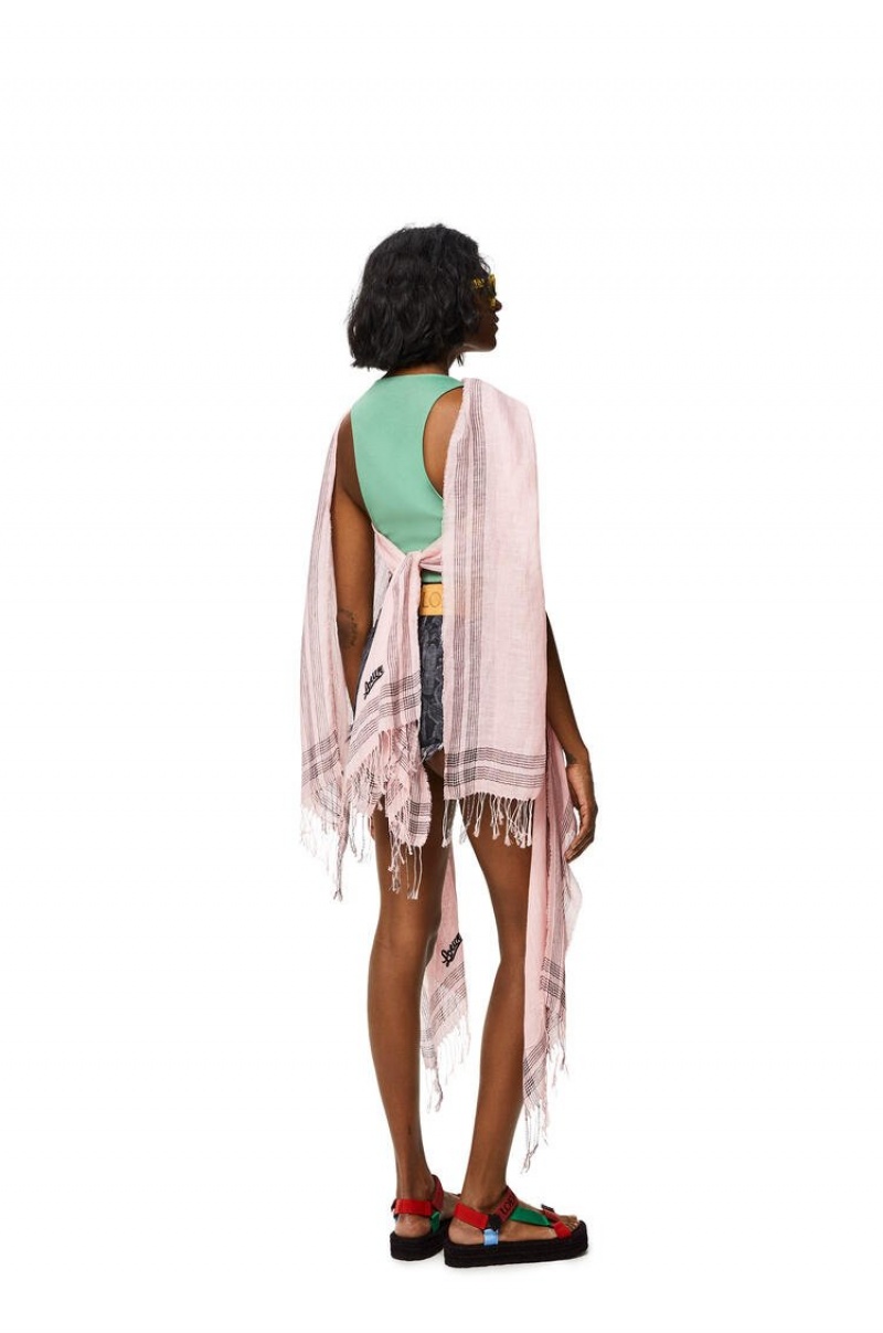 Tops Loewe Scarf top in linen and cotton Mujer Dahlia | 906OLUEPT