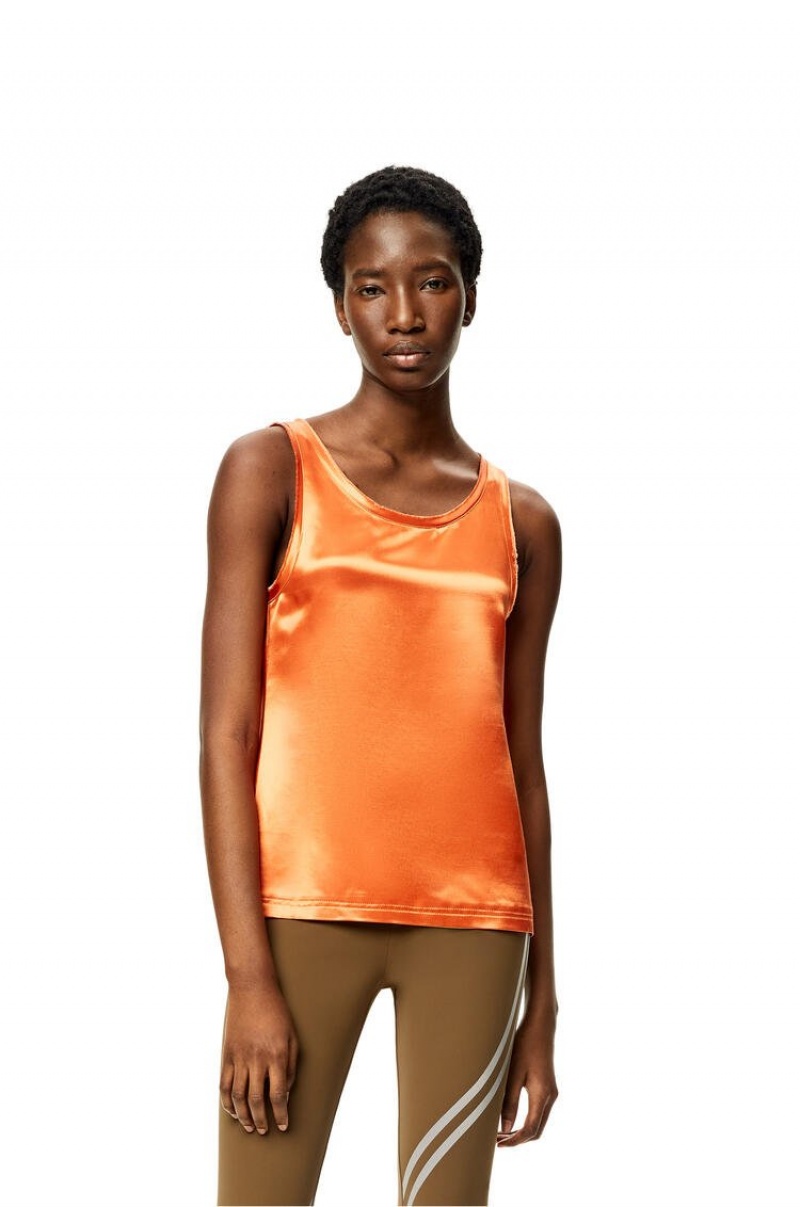 Tops Loewe Tank top in satin Mujer Naranjas | 423JZIREK