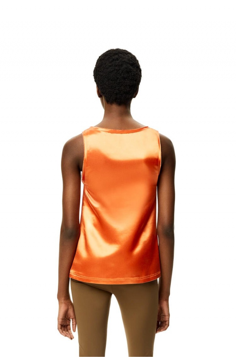 Tops Loewe Tank top in satin Mujer Naranjas | 423JZIREK