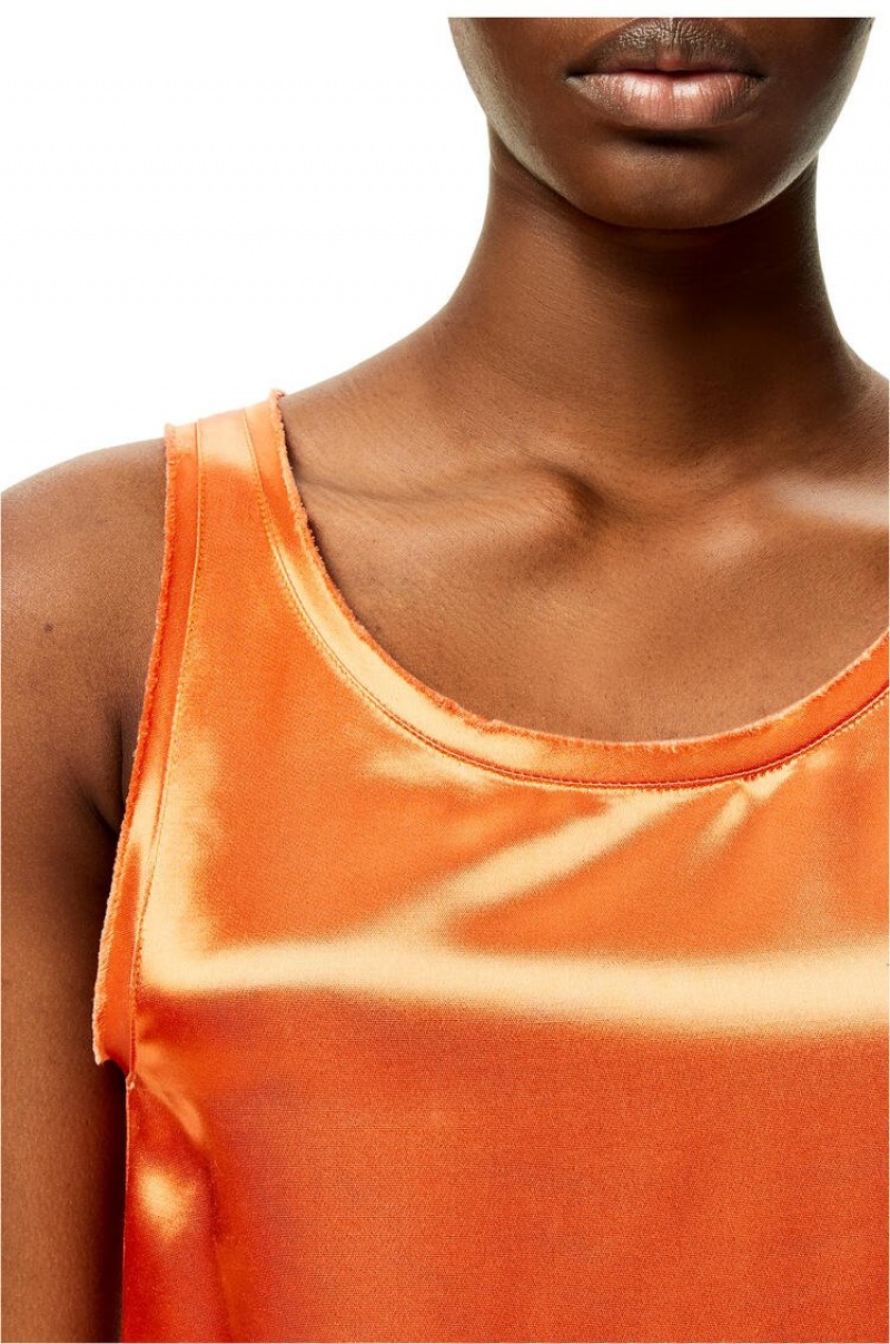 Tops Loewe Tank top in satin Mujer Naranjas | 423JZIREK