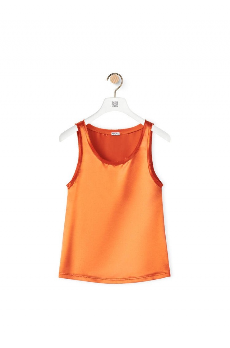 Tops Loewe Tank top in satin Mujer Naranjas | 423JZIREK