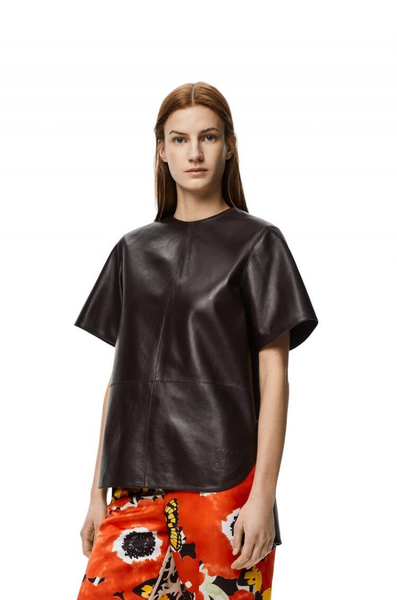 Tops Loewe Top in nappa Mujer Negras Marrones | 598WTEYGL