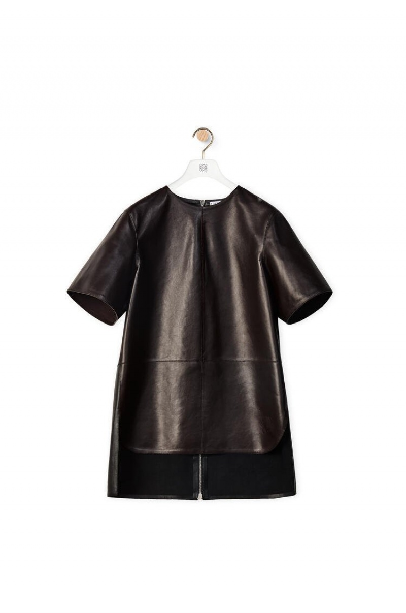 Tops Loewe Top in nappa Mujer Negras Marrones | 598WTEYGL