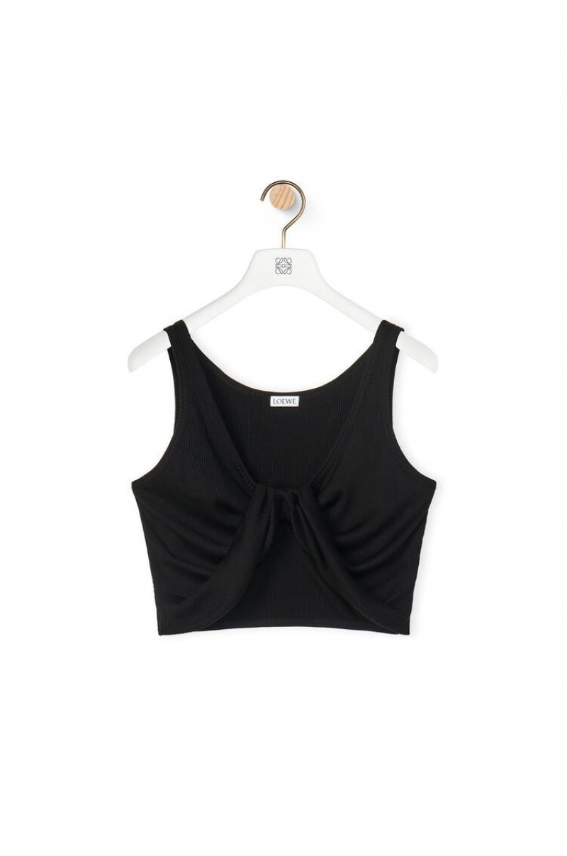 Tops Loewe Twisted bra top in cotton Mujer Negras | 057REIKMD