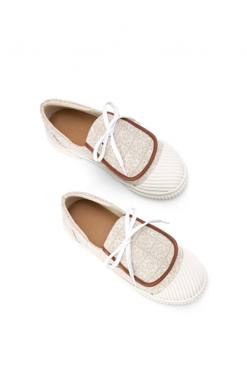 Zapatillas Loewe Anagram flap sneaker in canvas Mujer Blancas | 104SOTWGD