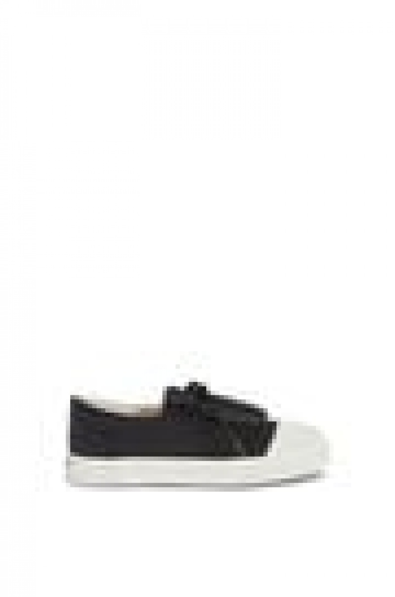 Zapatillas Loewe Anagram flap sneaker in canvas Mujer Negras | 419QYPRBN