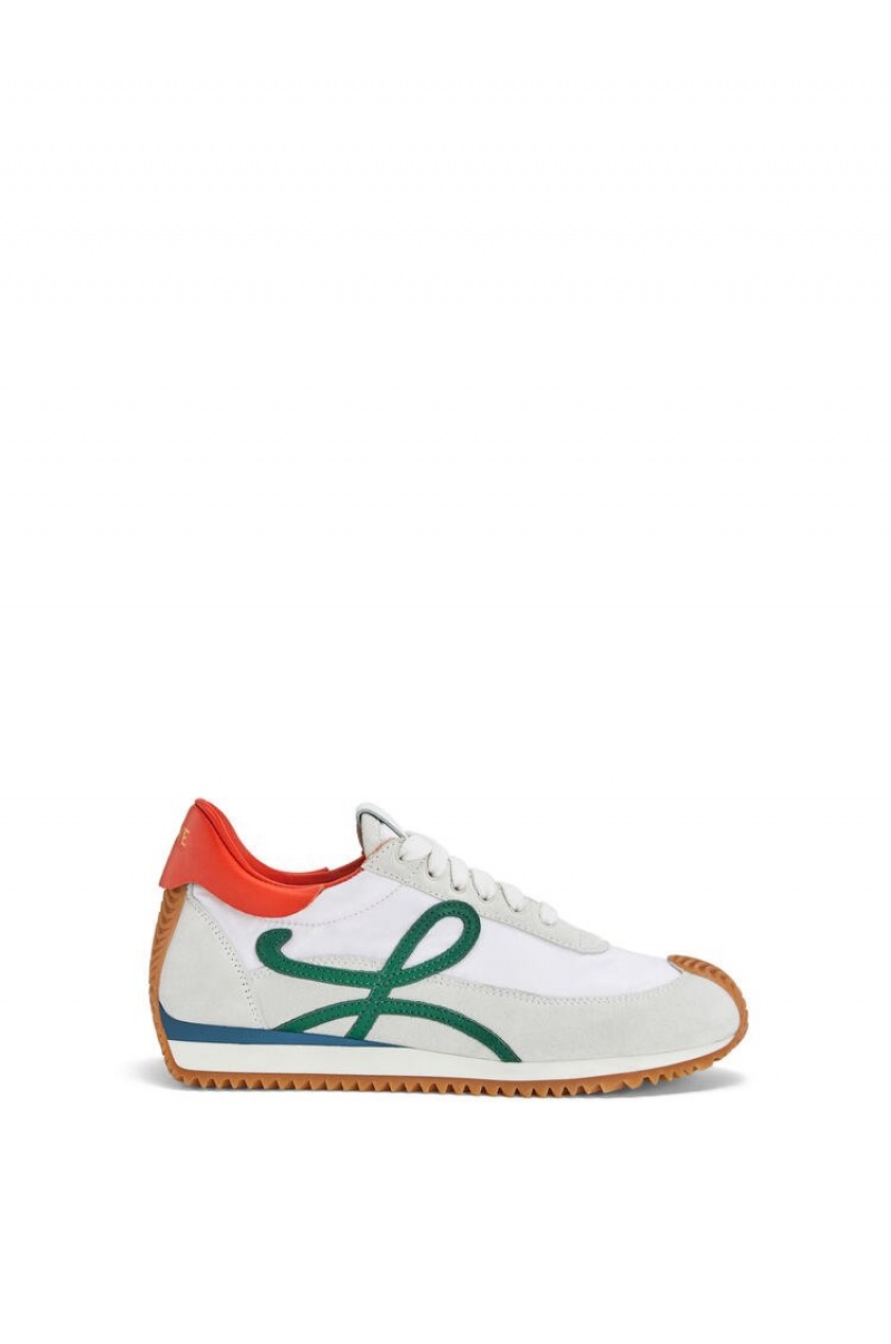 Zapatillas Loewe Flow runner in calfskin Hombre Blancas | 489LUJZYM