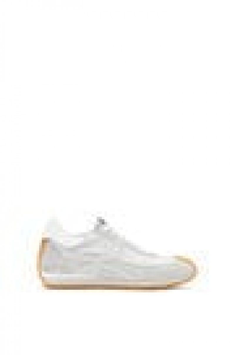 Zapatillas Loewe Flow runner in nylon and suede Hombre Gris Blancas | 738ORPYKI