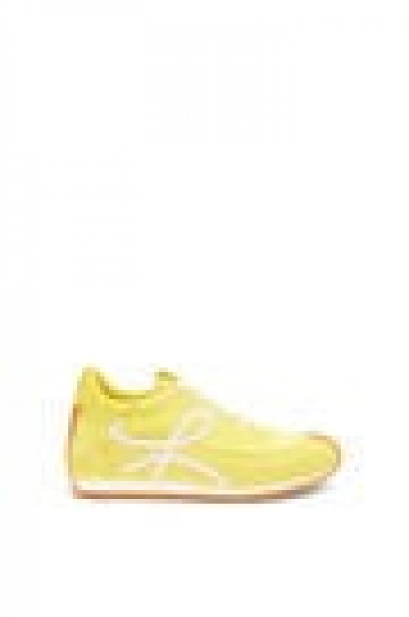 Zapatillas Loewe Flow runner in terry cloth and suede Mujer Amarillo | 961GZFPXR