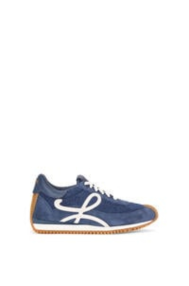 Zapatillas Loewe Flow runner in terry cloth and suede Mujer Amarillo | 961GZFPXR