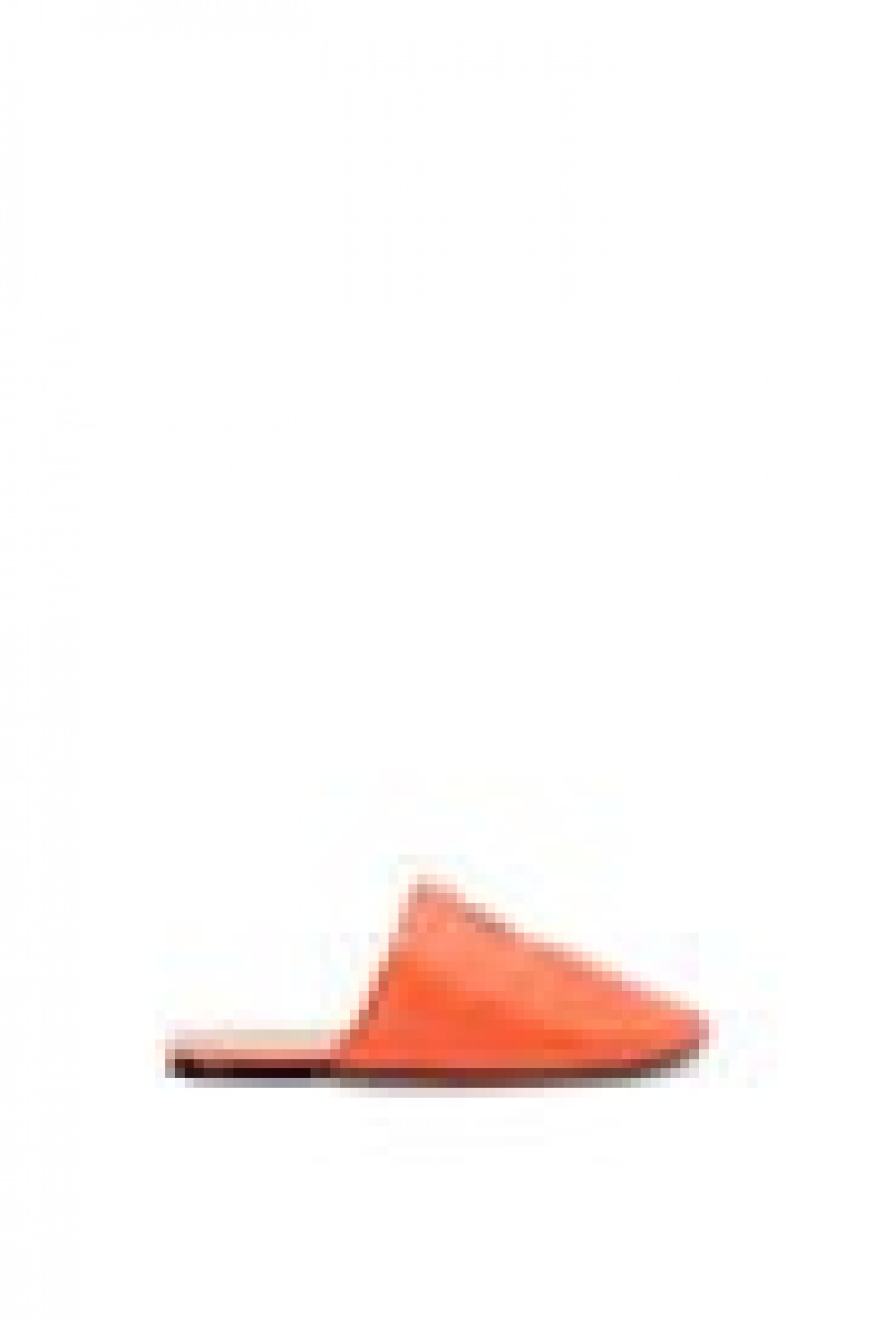 Zapatos Planos Loewe Acolchado Anagram mule in lambskin Mujer Rojas Naranjas | 150VIFAJX