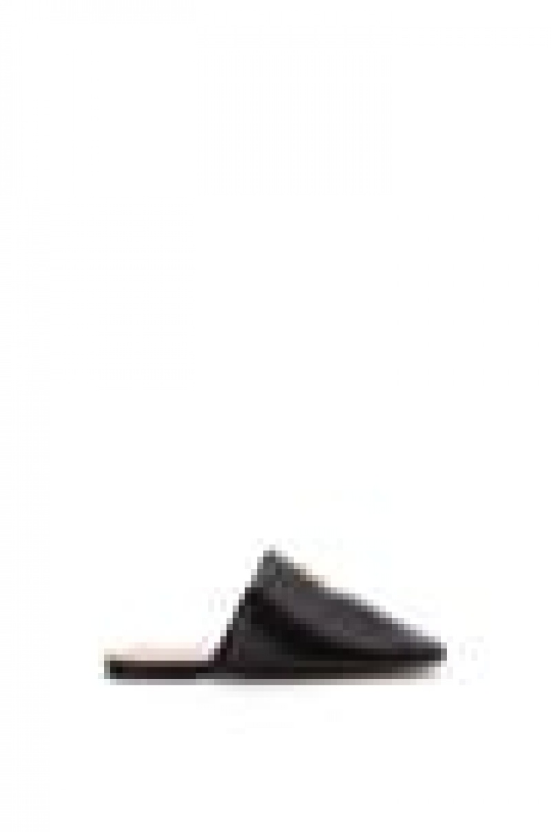 Zapatos Planos Loewe Acolchado Anagram mule in lambskin Mujer Negras | 791LXDUTF