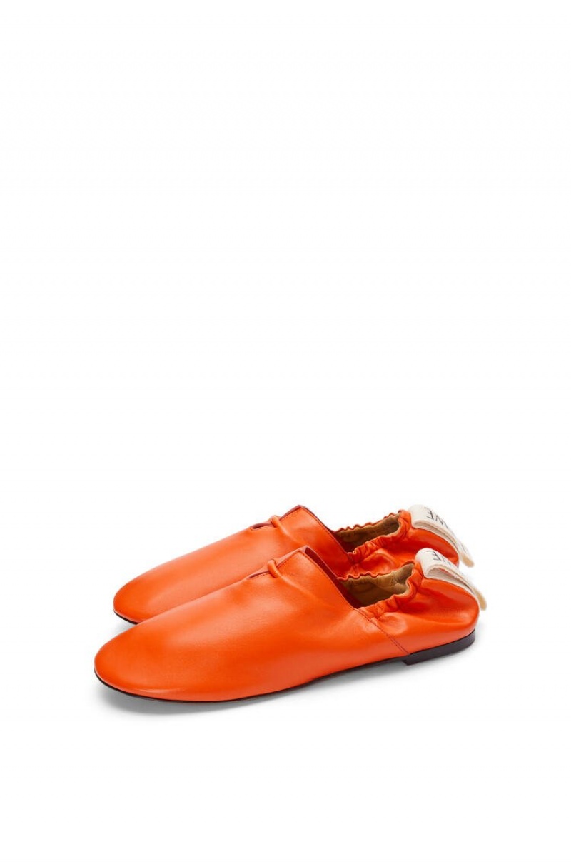 Zapatos Planos Loewe Flamenco ballerina in calfskin Mujer Naranjas | 406SFIHEG