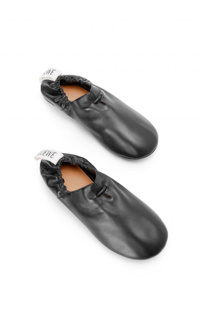 Zapatos Planos Loewe Flamenco ballerina in calfskin Mujer Negras | 860FJOHZE