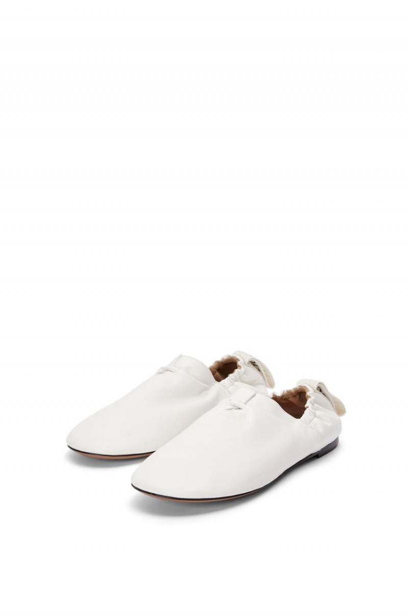 Zapatos Planos Loewe Flamenco ballerina in calfskin Mujer Blancas | 680HKJTFI